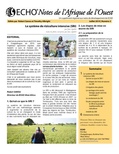 ECHO Notes de l'Afrique de l'Ouest Numéro 3