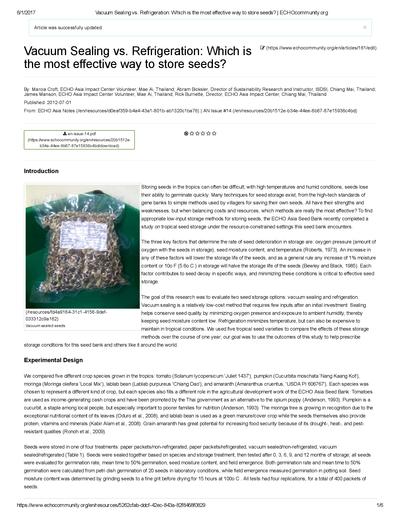 Vacuum sealing vs refrigeration which is the most effective way to store seeds 0