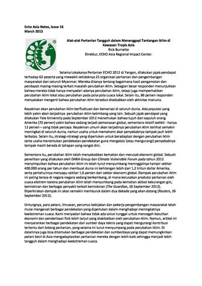 Toolkit respons pertanian tangguh terhadap tantangan iklim di asia tropis 0