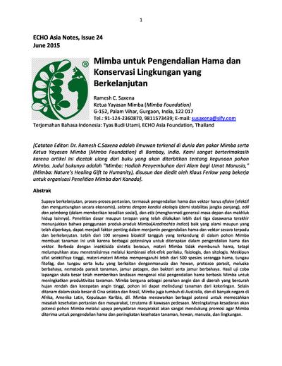 Neem untuk pengelolaan hama dan konservasi lingkungan berkelanjutan 0