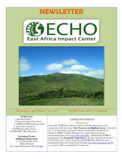 Echo east africa newsletter issue 10 0