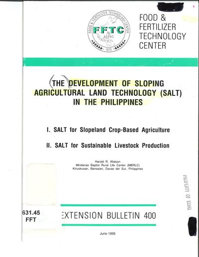 Development of Sloping Agricultural Land Technology in the Philippines ...