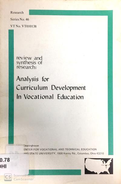 Review and Synthesis of Research: Analysis for curriculum development ...