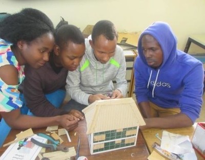 Creative Livelihood Challenge Training students work on their prototype developed during the training