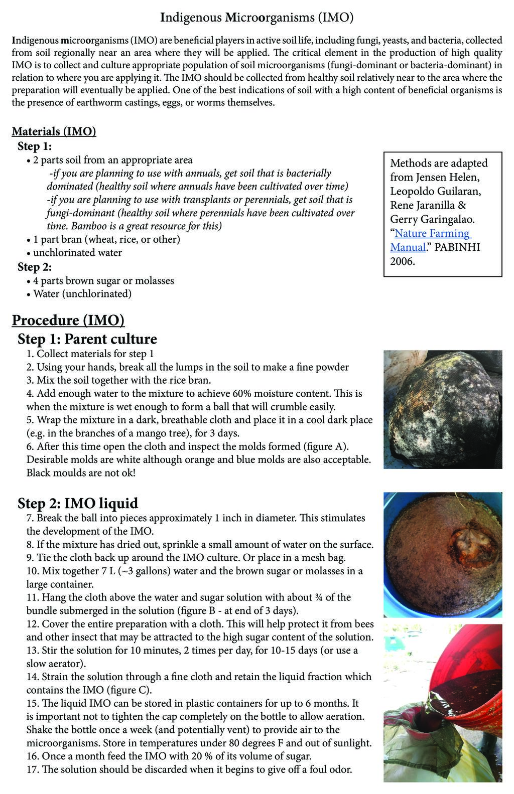 Homemade microbial products for plant and soil health: FFA and IMO