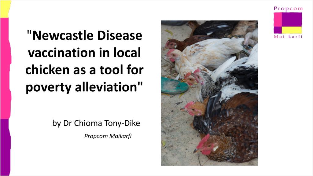 Newcastle Disease vaccination in local chicken as a tool for poverty alleviation