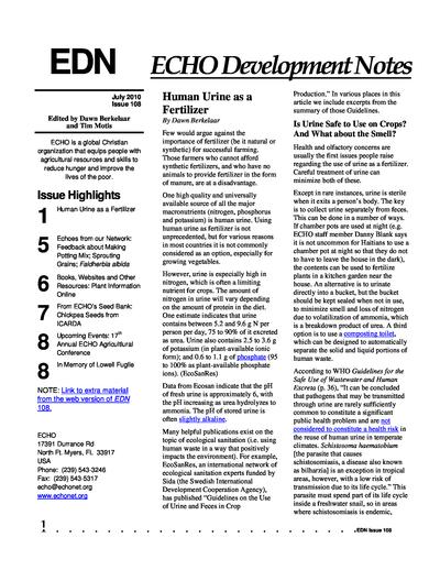EDN Issue #108 | ECHOcommunity.org