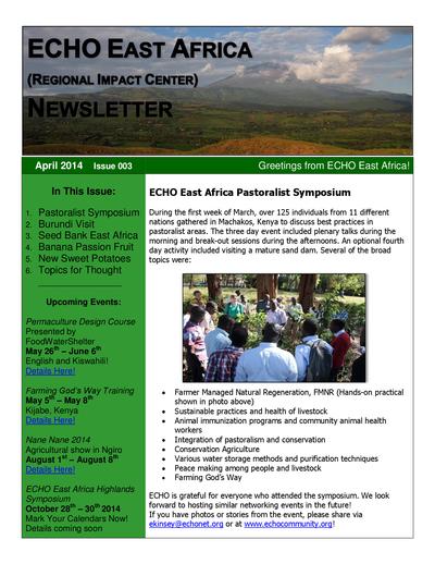 ECHO East Africa Newsletter Issue 3 | ECHOcommunity.org